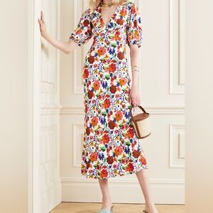 Rixo Steph Floral Backless Dress